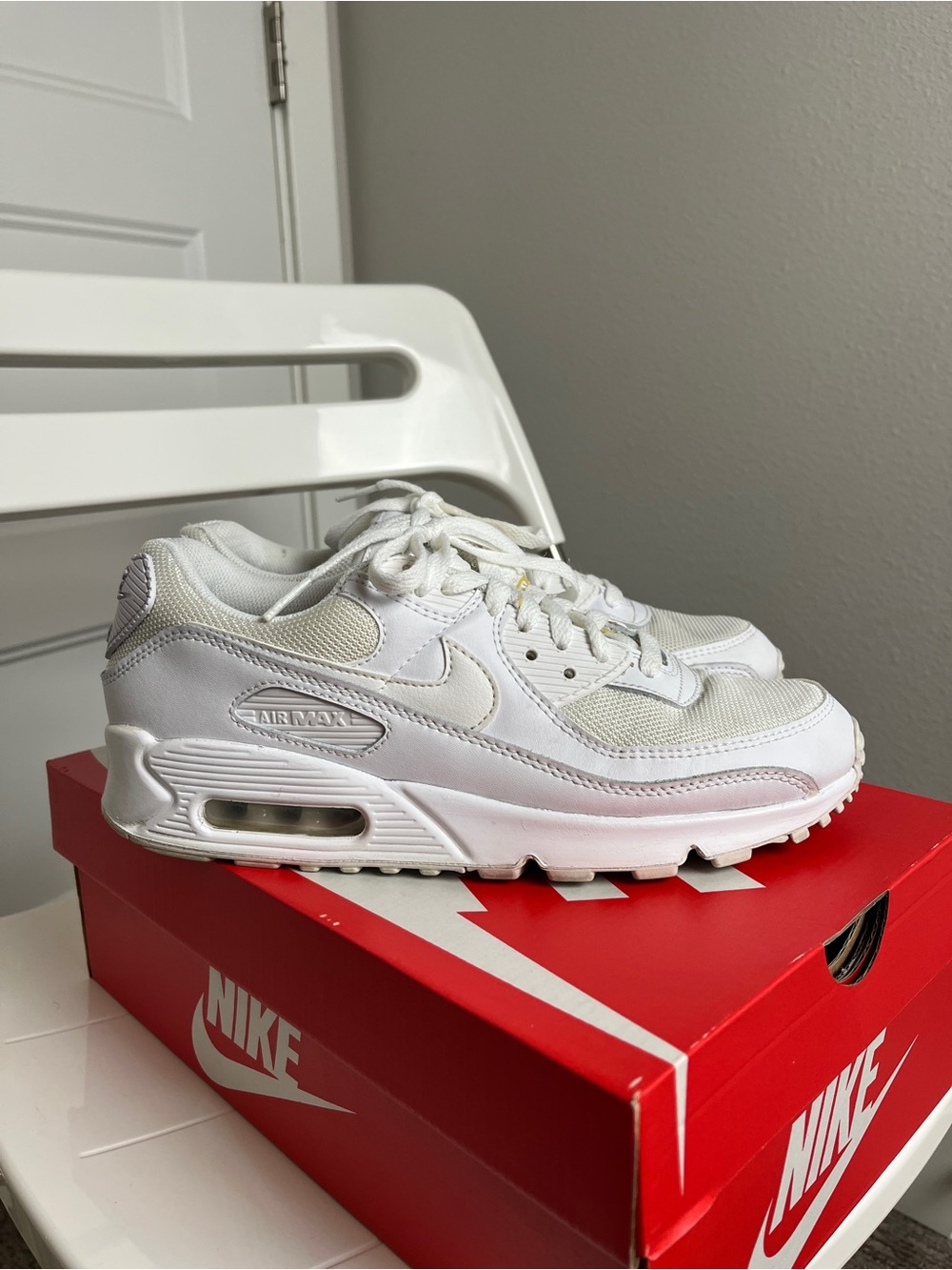 Nike White Women's Air Max 90 Shoes